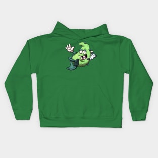 Chilling Bud Character Smoking A Joint Kids Hoodie